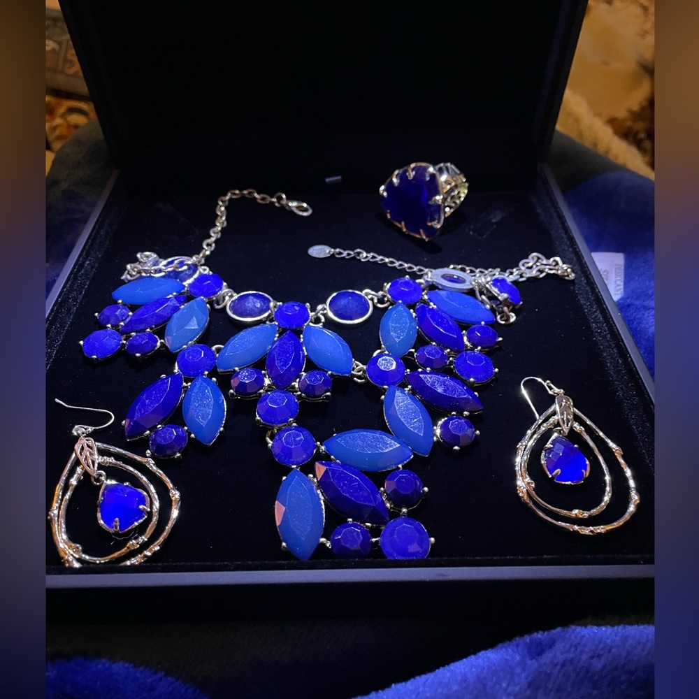 Elegant Blue and Silver Jewelry Set